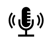 black and white icon of microphone